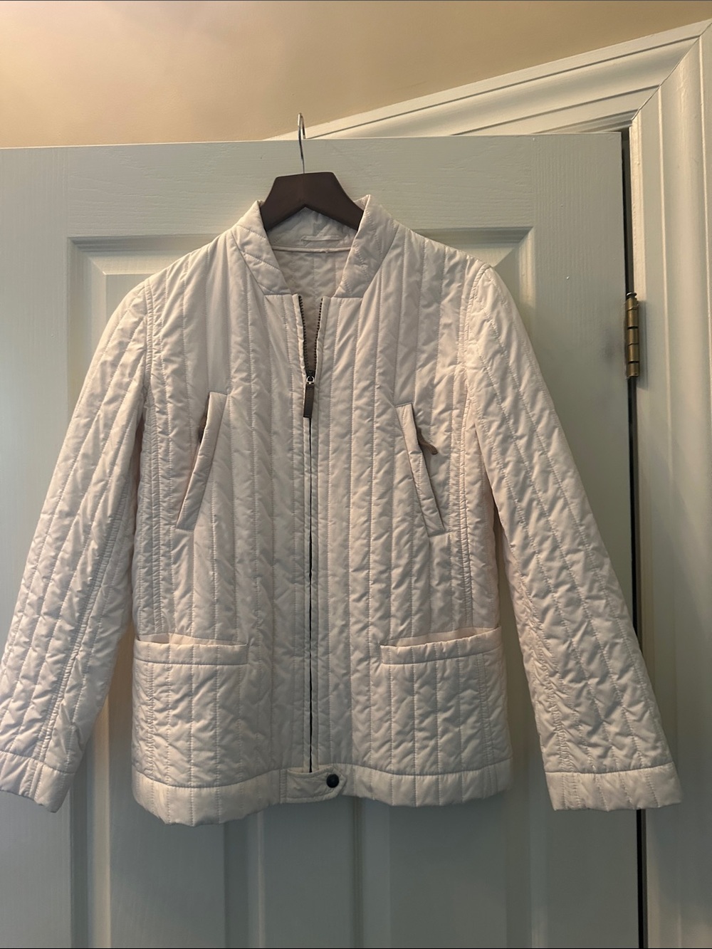 Weekend Max Mara Pale Pink Quilted Zip Jacket